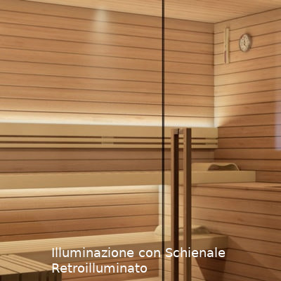 sauna finlandese torino illuminazione schienale retroilluminato