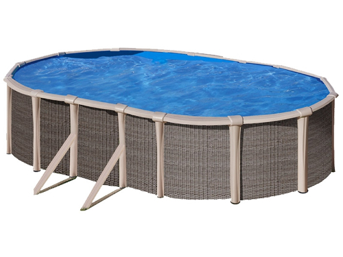 piscine in acciaio fuori terra torino con pareti in acciaio modello fusion decorazione effetto intreccio