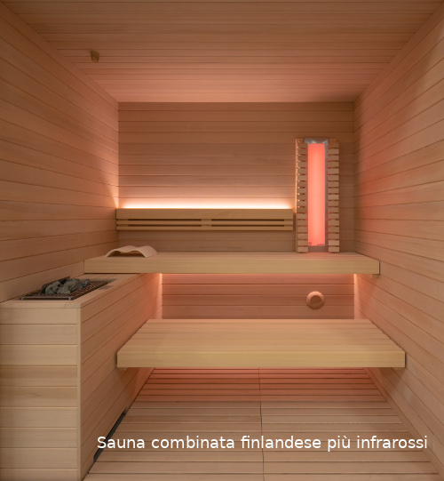 sauna combinata finlandese ed infrarossi