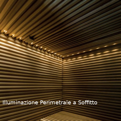 sauna illuminazione perimetrale a soffitto